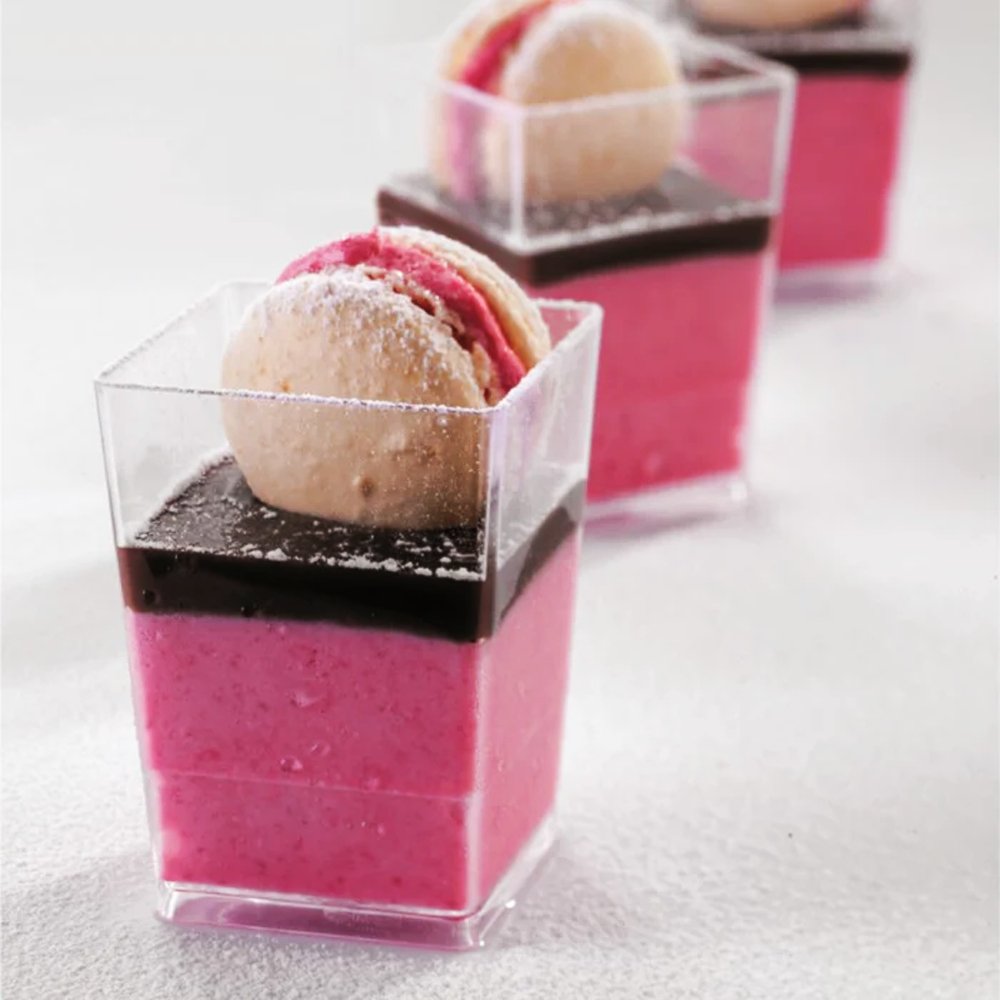 170mL Clear Mini Tall Square Dessert Cup Base - TEM IMPORTS™