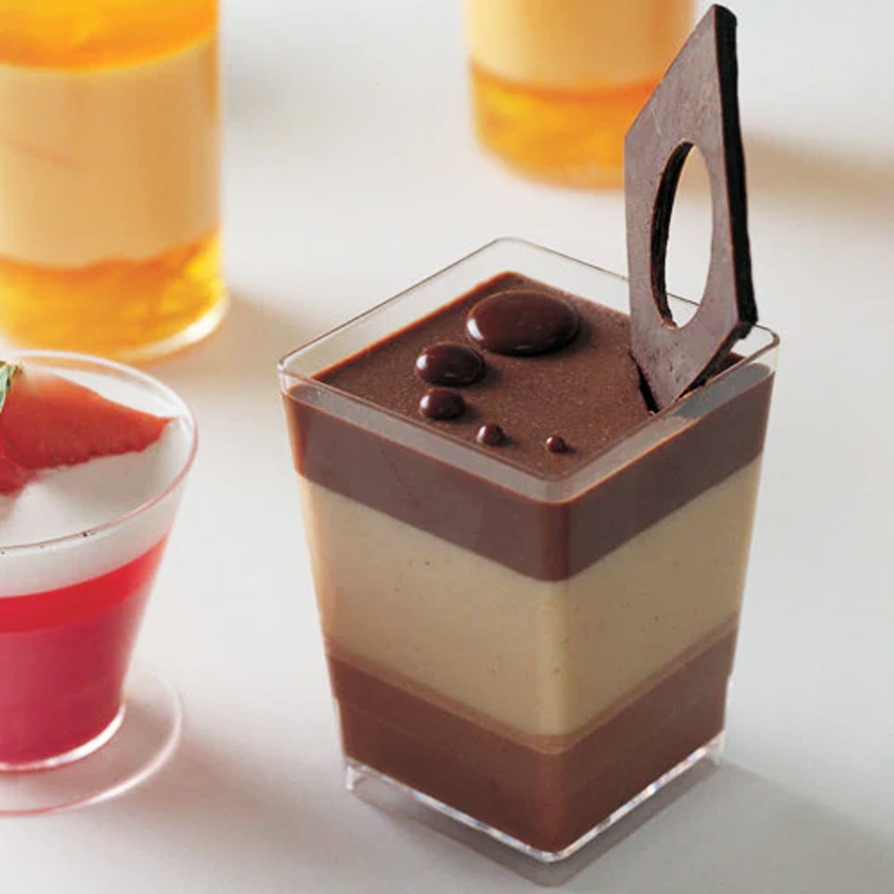 170mL Clear Mini Tall Square Dessert Cup Base - TEM IMPORTS™