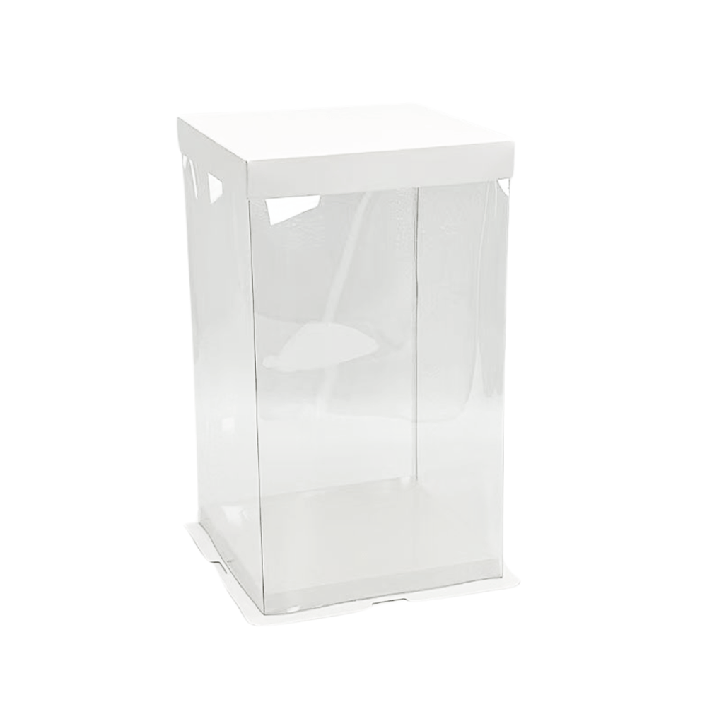 17x17x28 Transparent Square Box With Paper Lid - TEM IMPORTS™