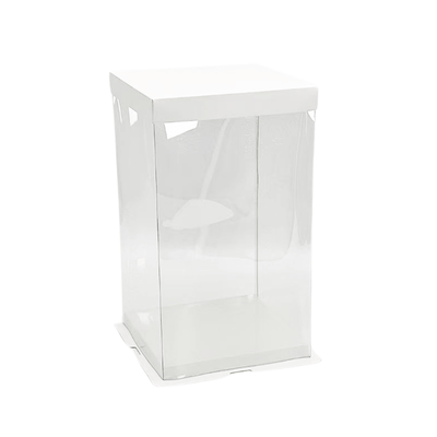 17x17x28 Transparent Square Box With Paper Lid - TEM IMPORTS™