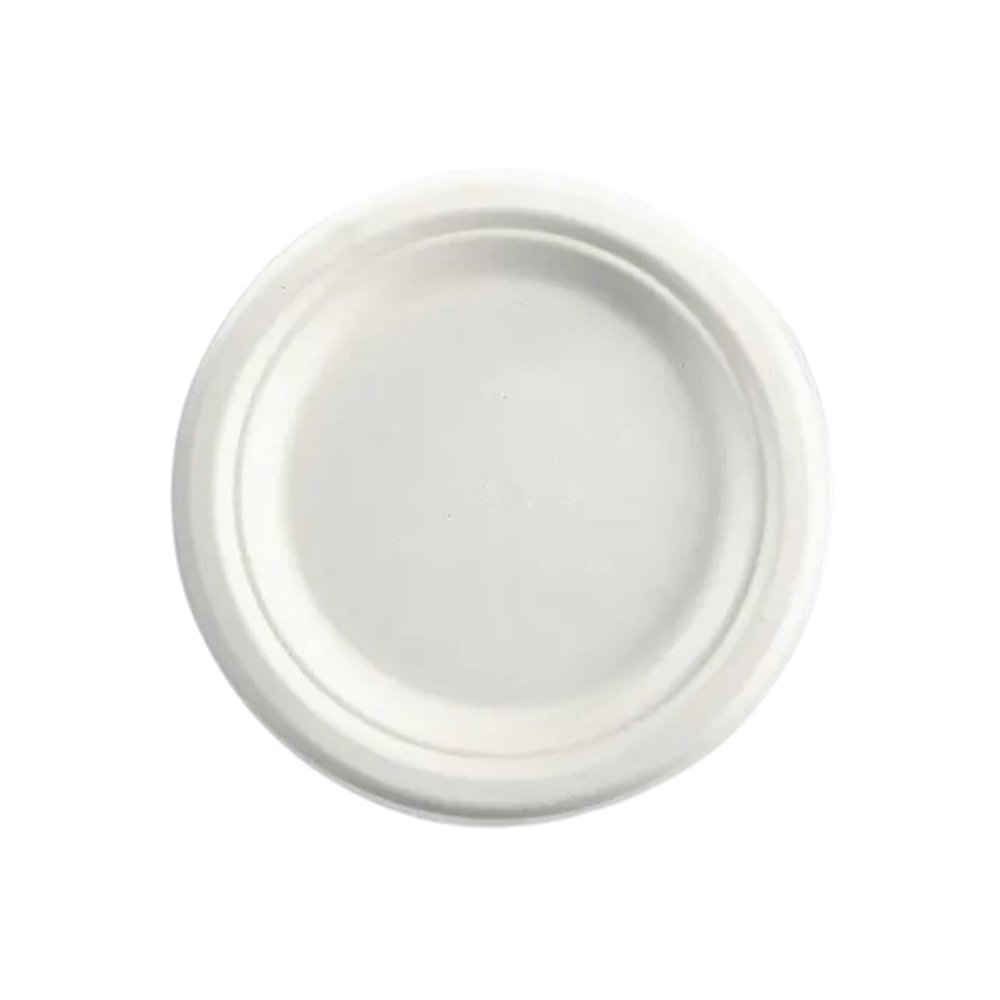 180mm/7 Inch Round White BioPlates - 10 Pack - TEM IMPORTS™