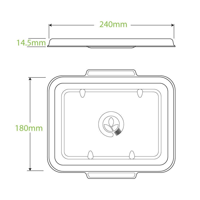 2 & 3-Compartment Natural Plant Fibre Takeaway Lid - 500pcs/Ctn - TEM IMPORTS™