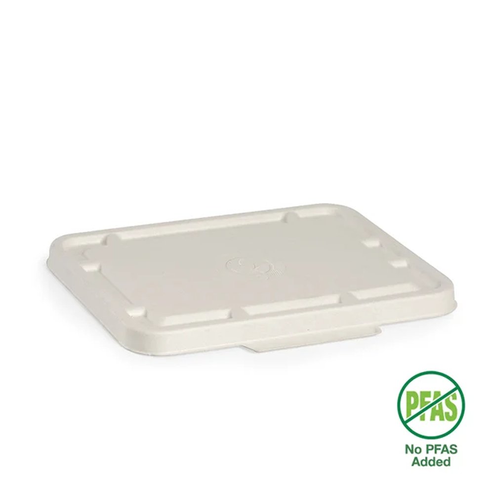 2 & 3-Compartment White Plant Fibre Takeaway Lid - 500pcs/Ctn - TEM IMPORTS™