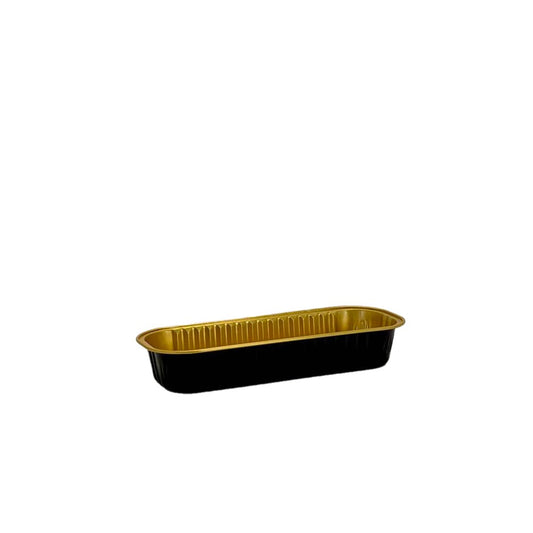 200mL Black & Gold Rectangular Aluminium Foil Cake Tin - TEM IMPORTS™