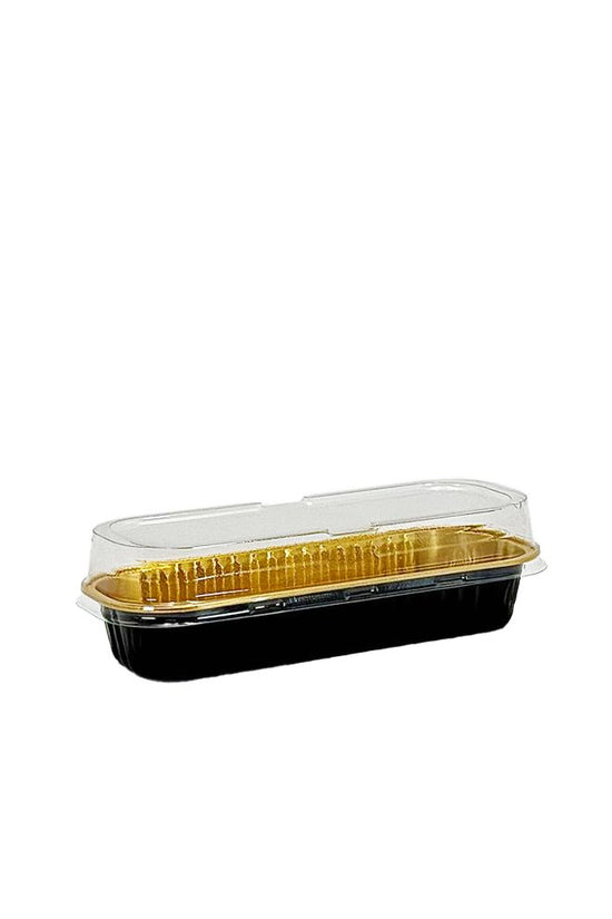 200mL Black & Gold Rectangular Aluminium Foil Cake Tin - TEM IMPORTS™