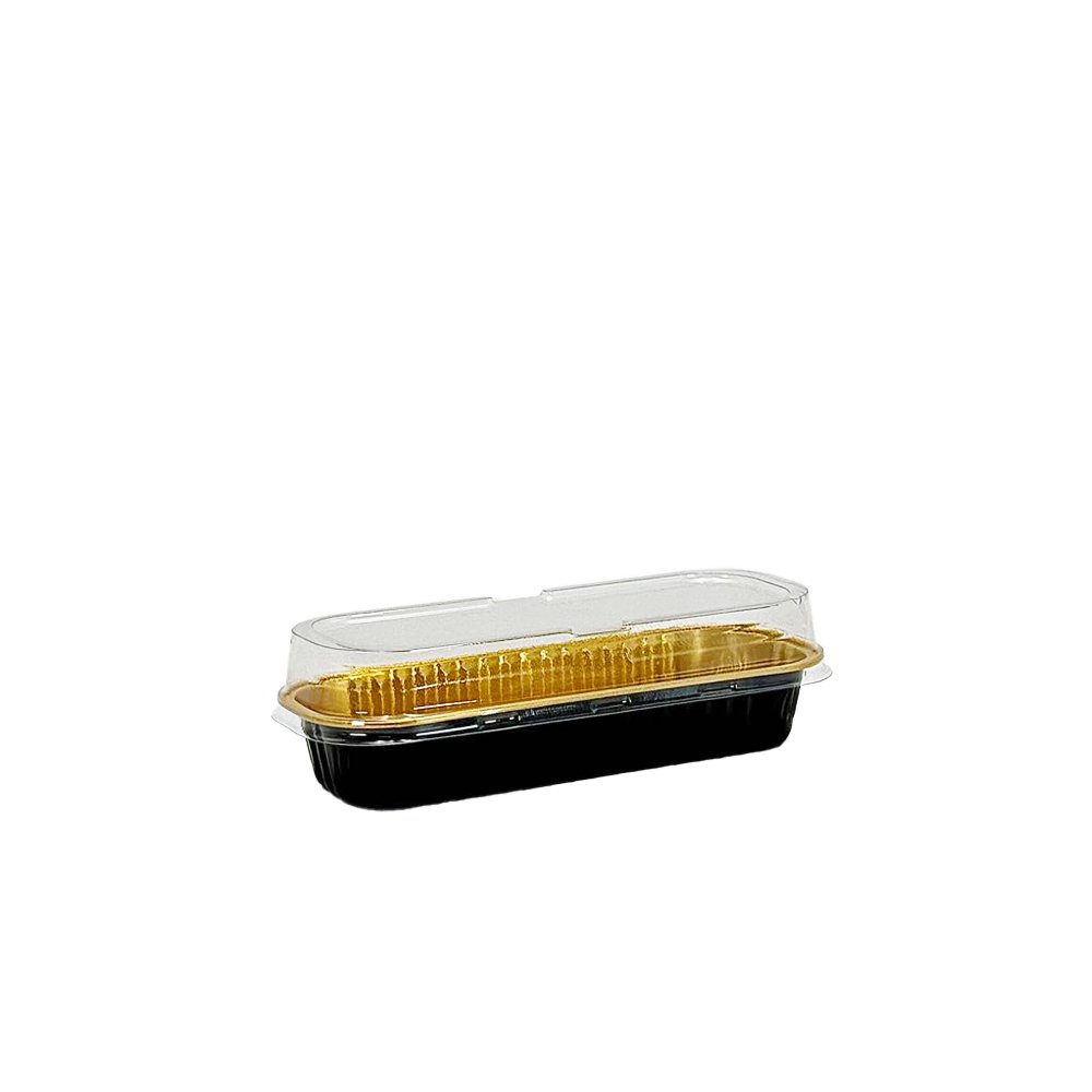 200mL Black & Gold Rectangular Aluminium Foil Cake Tin - TEM IMPORTS™