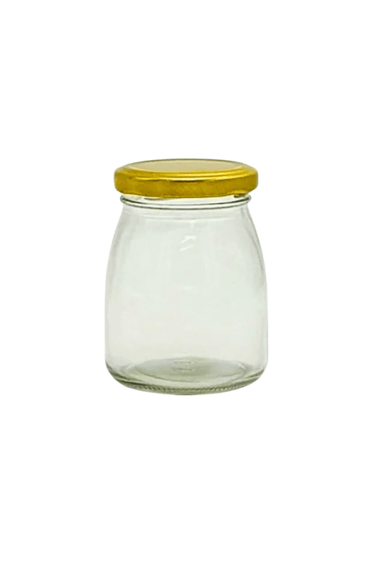 200mL Glass Food Jar with Gold Metal Twist Lid - TEM IMPORTS™