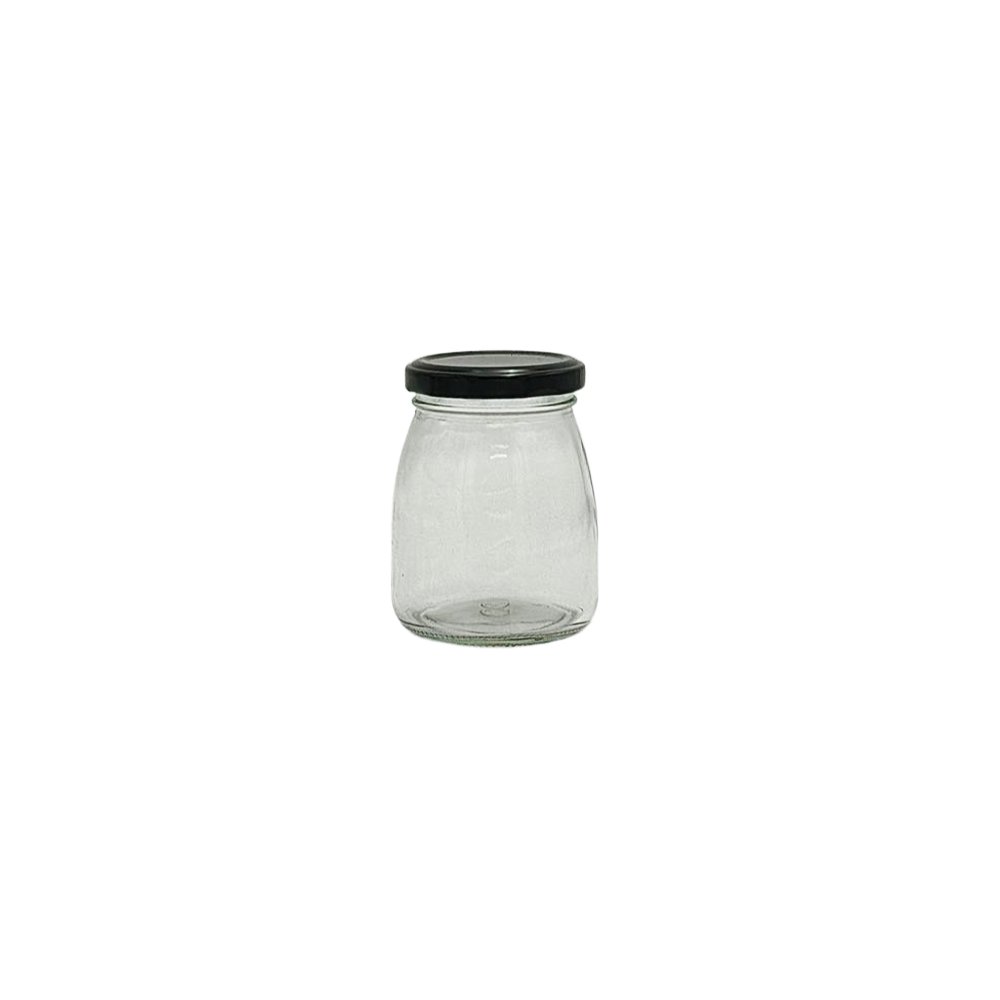 200mL Glass Jar With Black Metal Twist Lid - TEM IMPORTS™