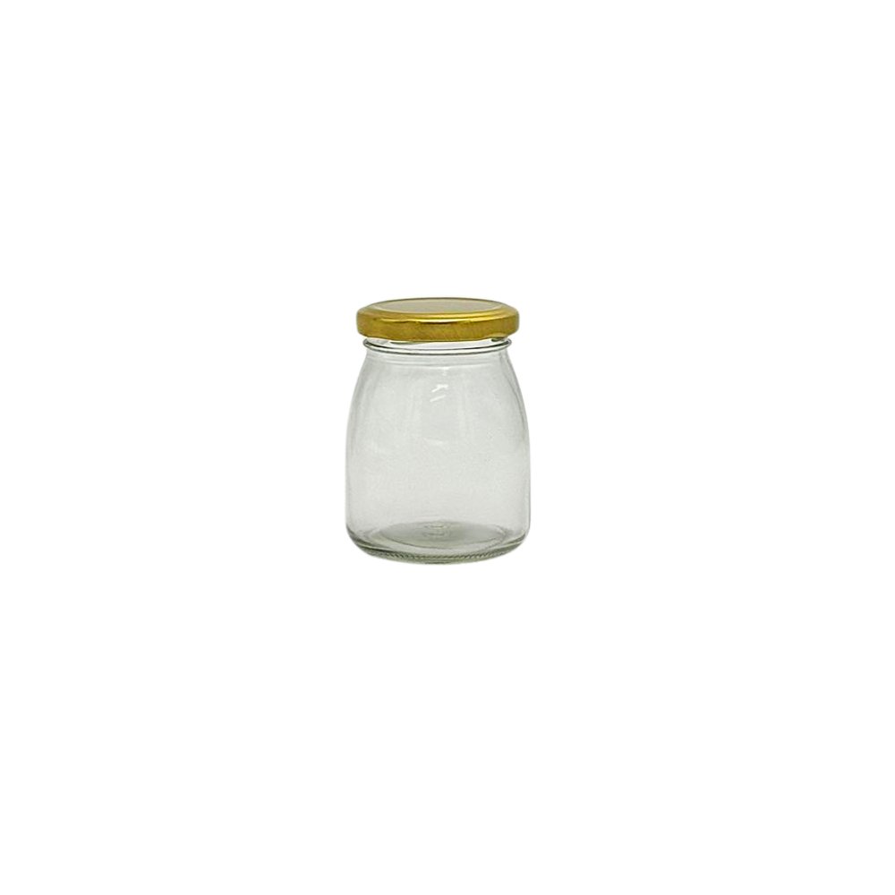 200mL Glass Jar With Gold Metal Twist Lid - TEM IMPORTS™