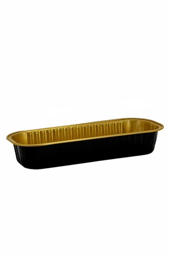 200mL Rectangular Loaf Aluminium Foil Cake Tin - Black&Gold Series - TEM IMPORTS™
