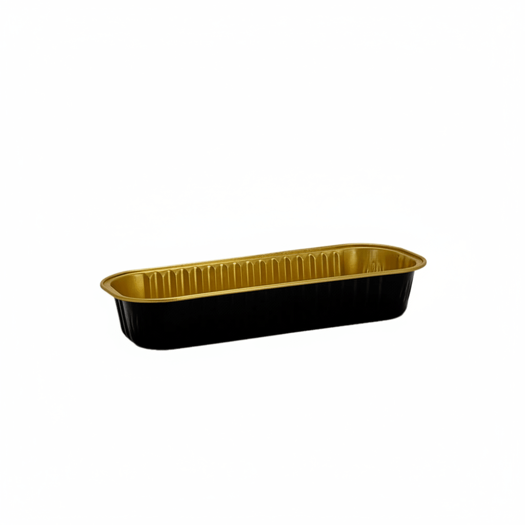 200mL Rectangular Loaf Aluminium Foil Cake Tin - Black&Gold Series - TEM IMPORTS™