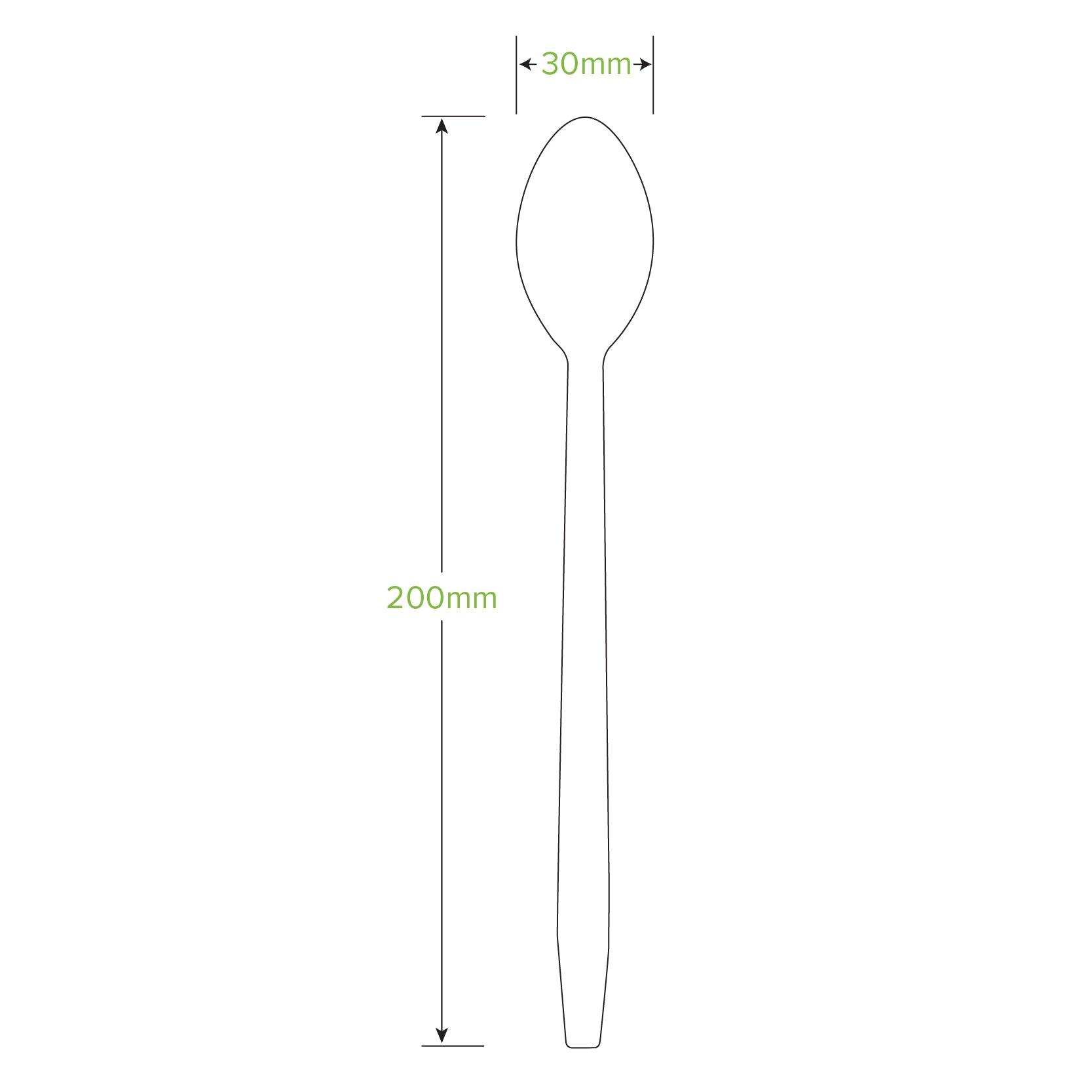 20cm Tall Coated Wood Teaspoon - 1000pcs/Ctn - TEM IMPORTS™