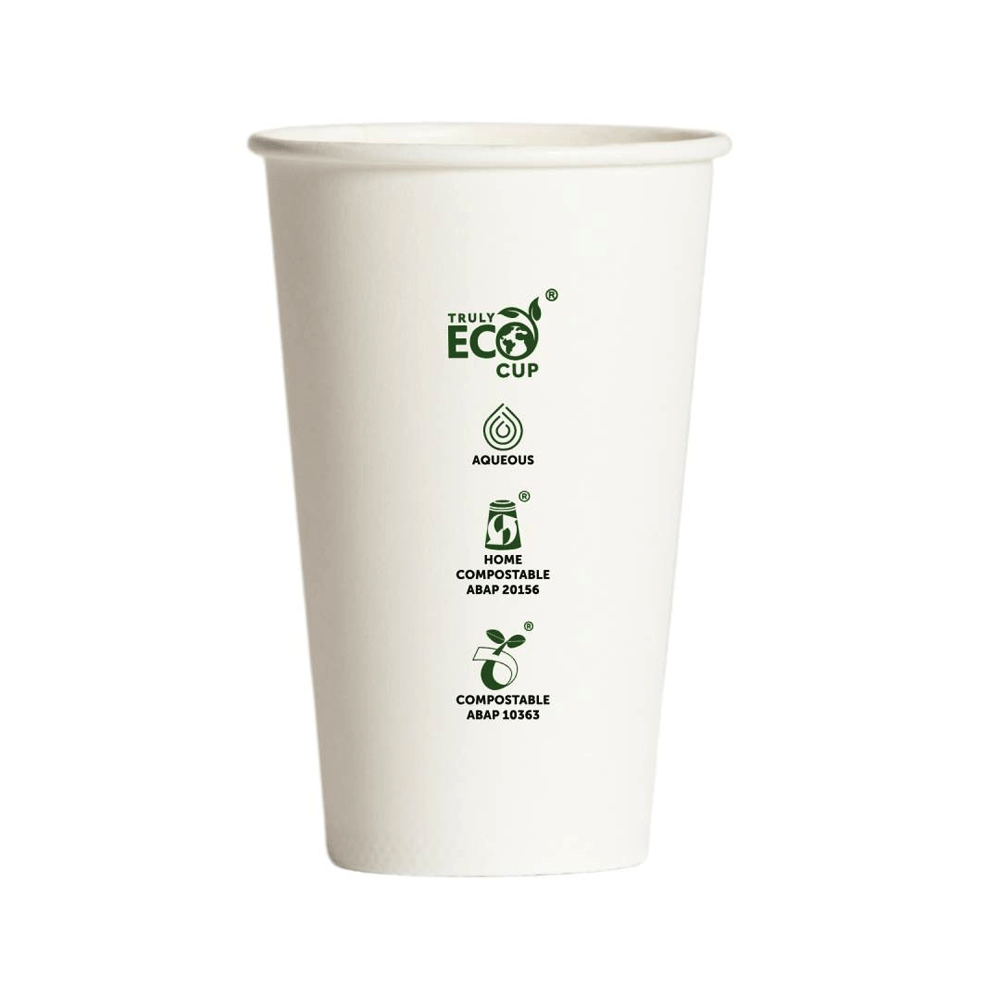 20oz Truly Eco® Aqueous Single Wall Paper Cup White - 1000/CTN - TEM IMPORTS™