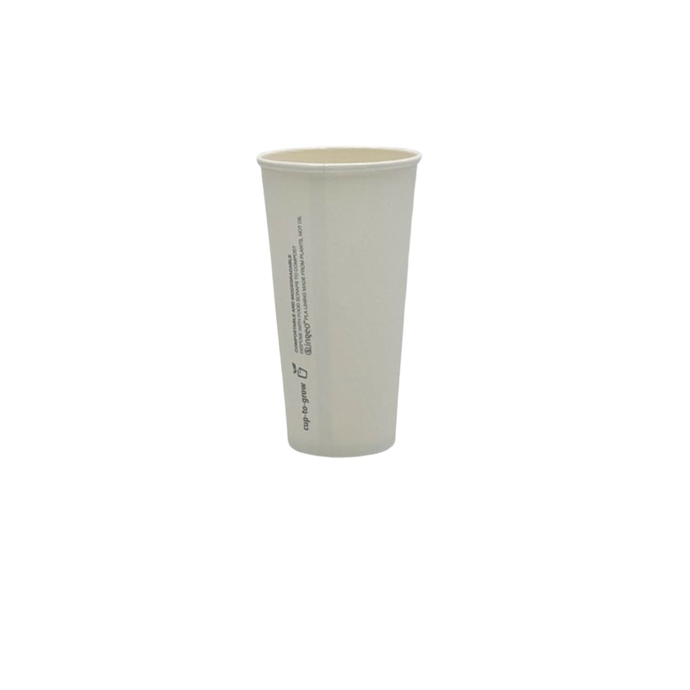 20oz/590mL PLA Coated SW (D/90mm) Paper Cup White - TEM IMPORTS™