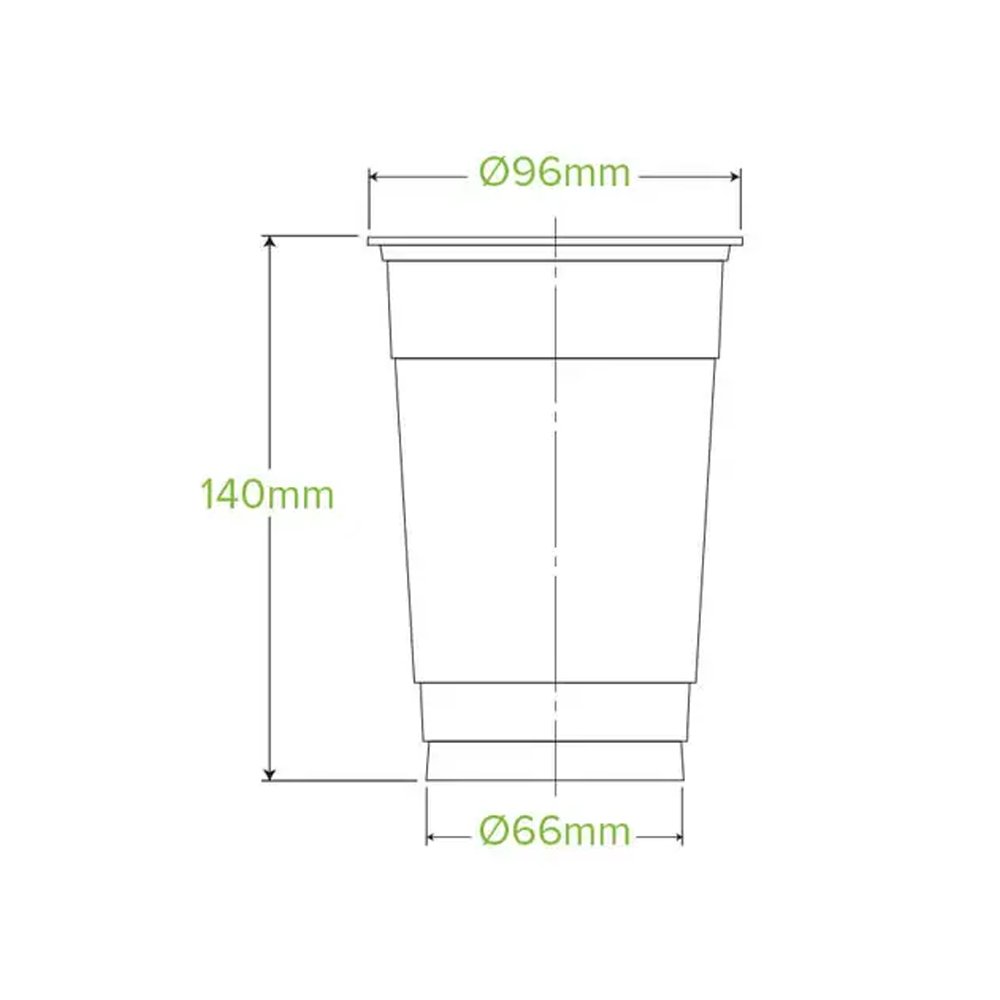 20oz/600mL Clear (96mm) PET Unbranded BioCup - 1000/CTN - TEM IMPORTS™