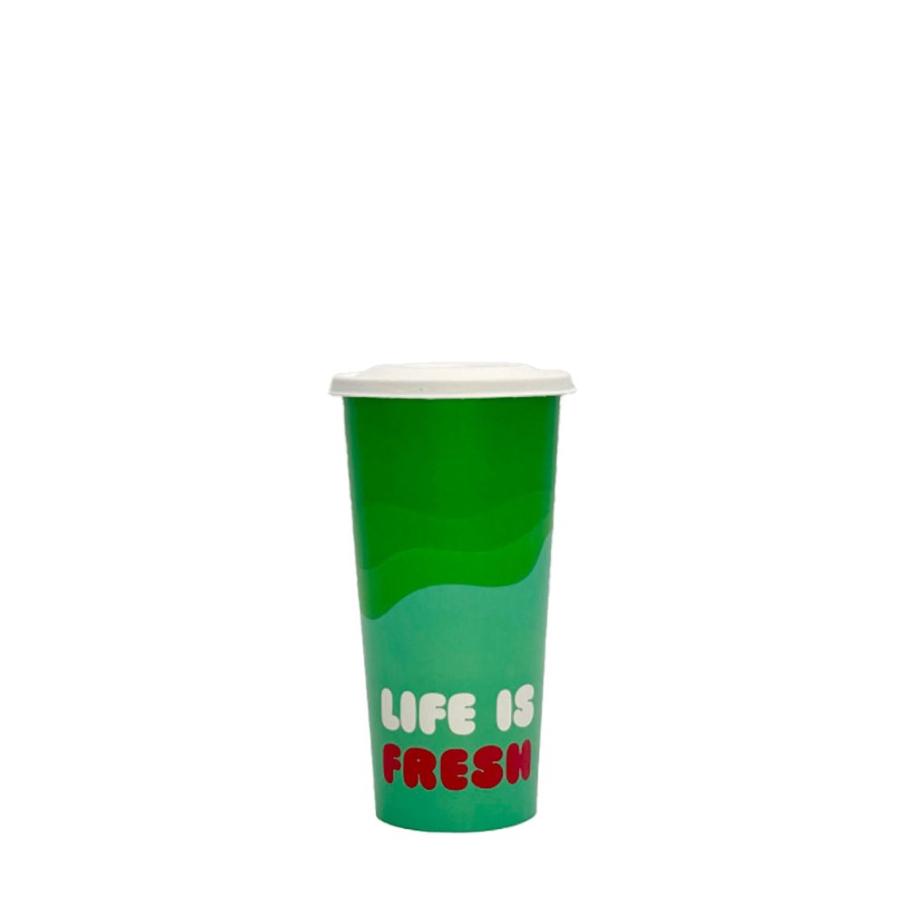 22oz/650mL (D/90mm) Aqueous Coated Paper Cold Cup - Summer Edition - TEM IMPORTS™