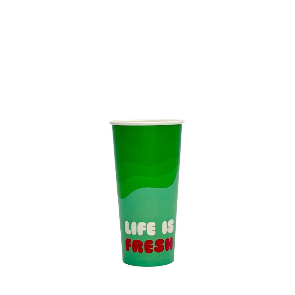 22oz/650mL (D/90mm) Aqueous Coated Paper Cold Cup - Summer Edition - TEM IMPORTS™