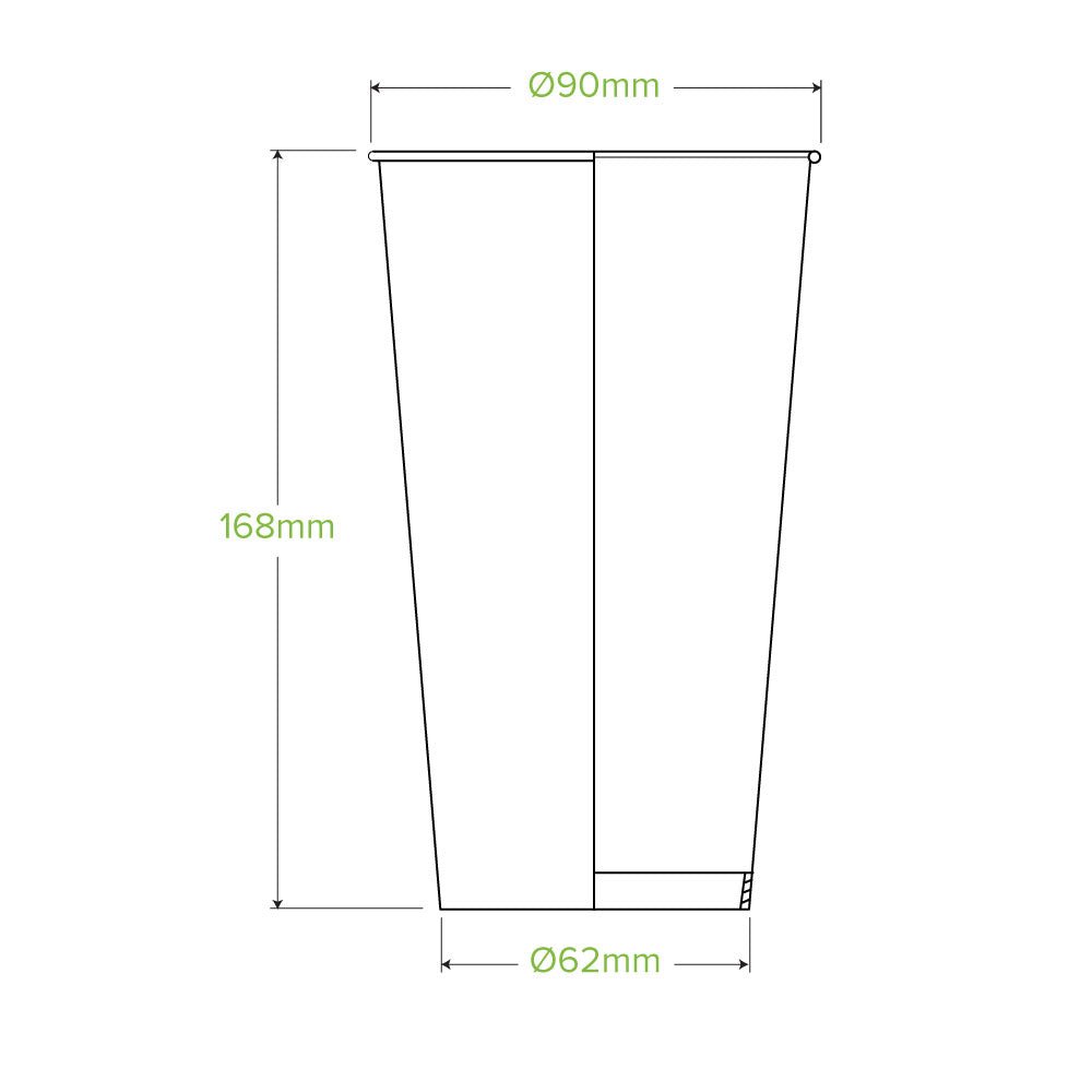 22oz/650mL Leaf (90mm) Cold Paper BioCup - 1000/CTN - TEM IMPORTS™