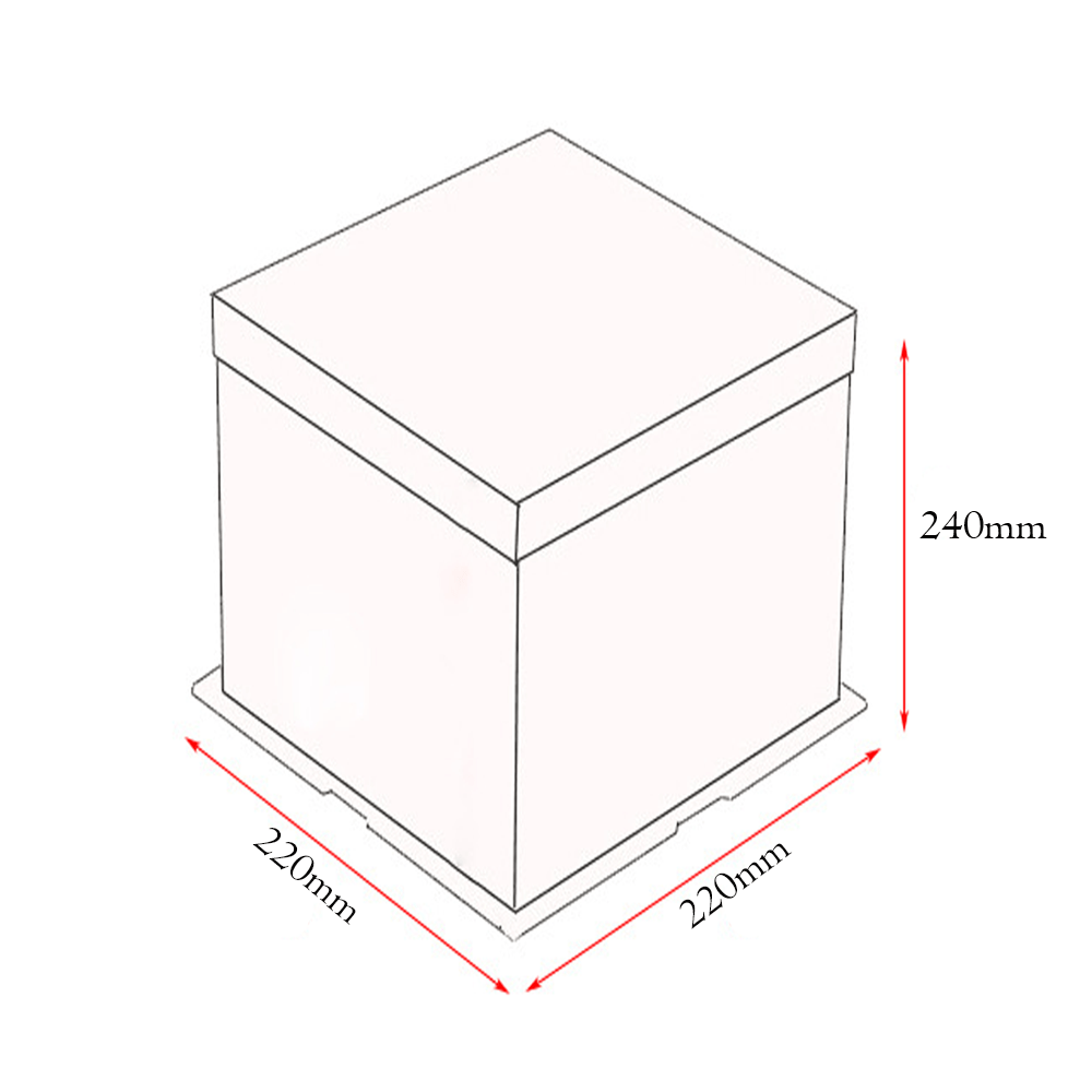 22x22x24 Clear Square Cake Box Gradient Pink With Paper Lid - TEM IMPORTS™