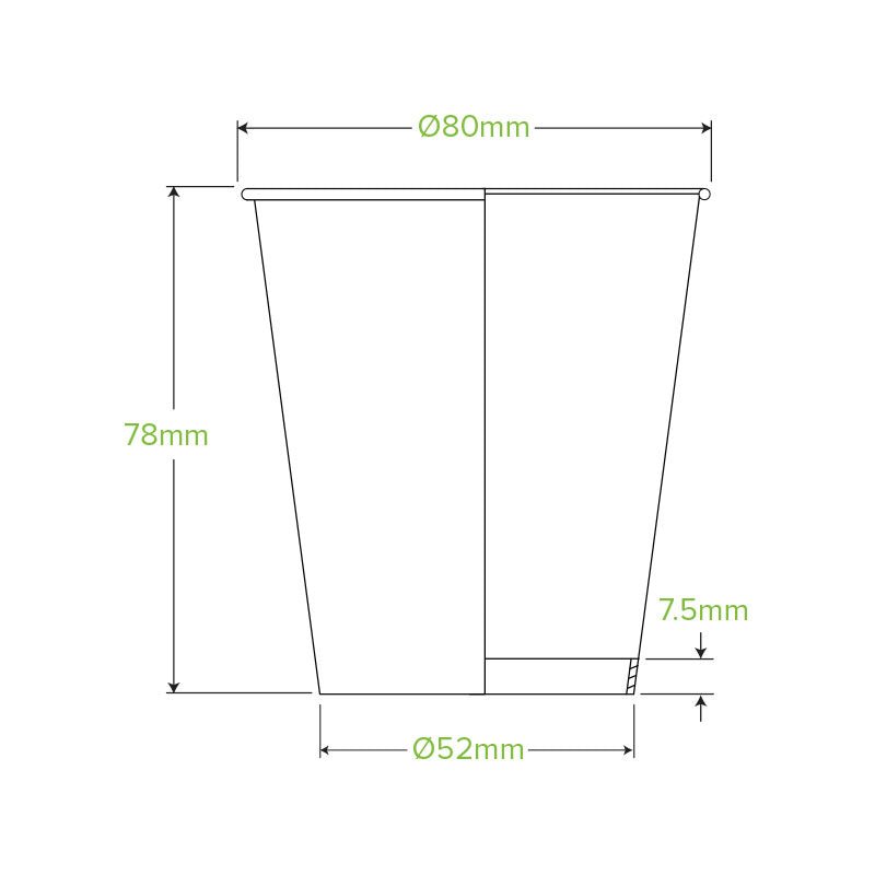 230mL/6oz (80mm) Leaf Single Wall BioCup - 1000/CTN - TEM IMPORTS™