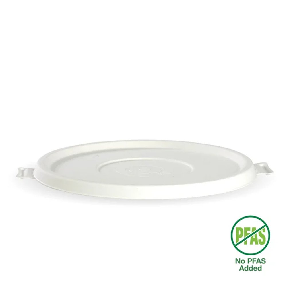 24-48oz/800-1420mL White Plant Fibre BioBowl Lid - 400pcs/Ctn - TEM IMPORTS™