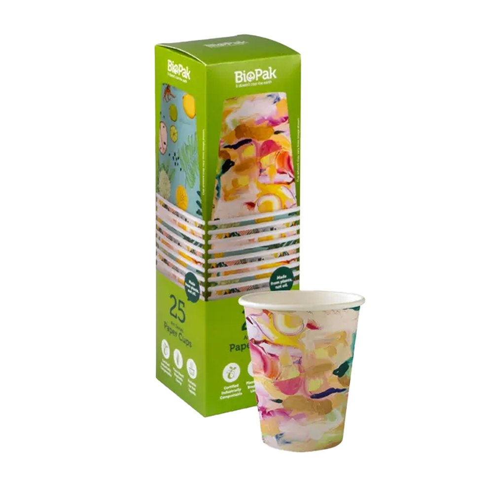 240mL / 8oz (90mm) Art Series Single Wall BioCup - 25 Pack - TEM IMPORTS™