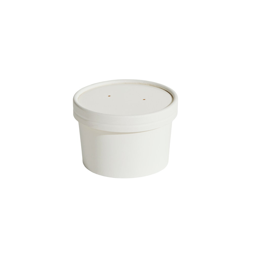 240mL (8oz) White Food Container & Lid Combo - TEM IMPORTS™