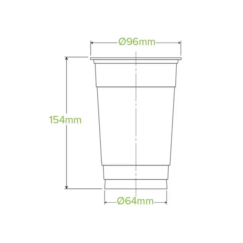 24oz/700mL Clear (96mm) PET Unbranded BioCup - 1000/CTN - TEM IMPORTS™