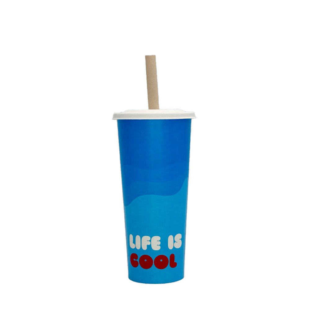 24oz/710mL (D/90mm) Aqueous Coated Paper Cold Cup - Summer Edition - TEM IMPORTS™