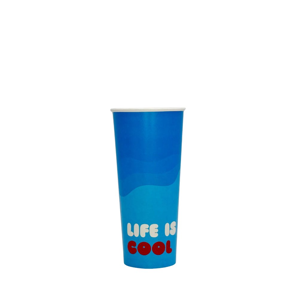 24oz/710mL (D/90mm) Aqueous Coated Paper Cold Cup - Summer Edition - TEM IMPORTS™