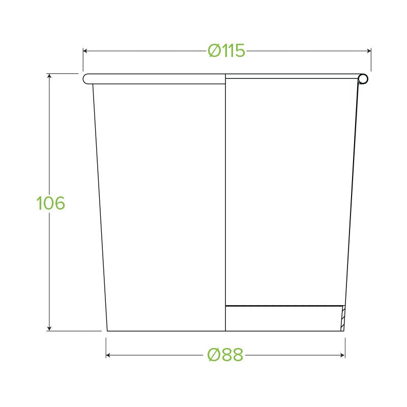 24oz/740mL White Paper BioBowl - 500pcs/Ctn - TEM IMPORTS™