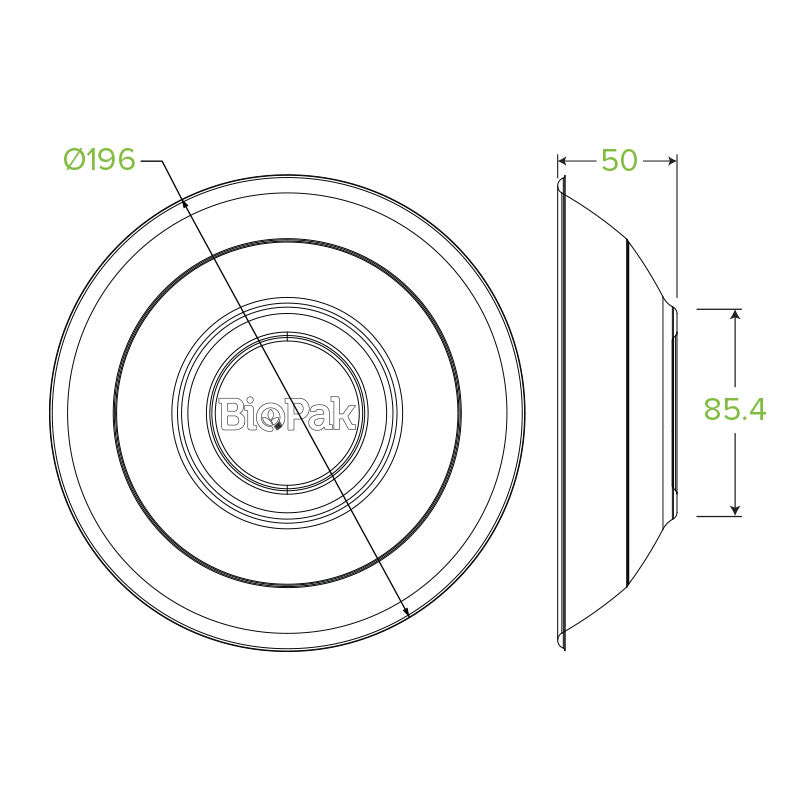 24oz/800mL White Plant Fibre BioBowl - 400pcs/Ctn - TEM IMPORTS™