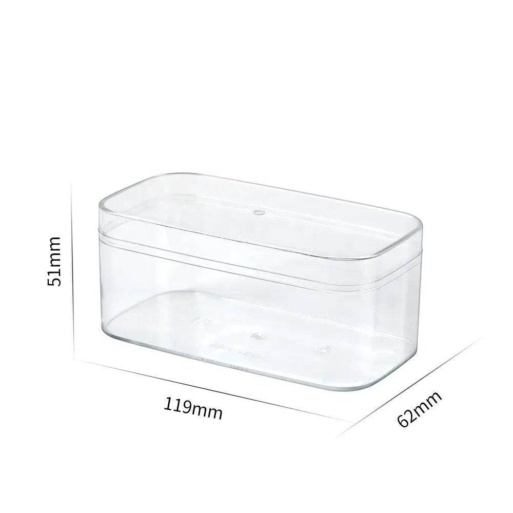 250mL Clear Rectangular Container With Hard Lid - TEM IMPORTS™