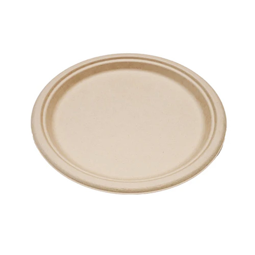 254mm/10" Inch Natural Round Sugarcane Plate - TEM IMPORTS™