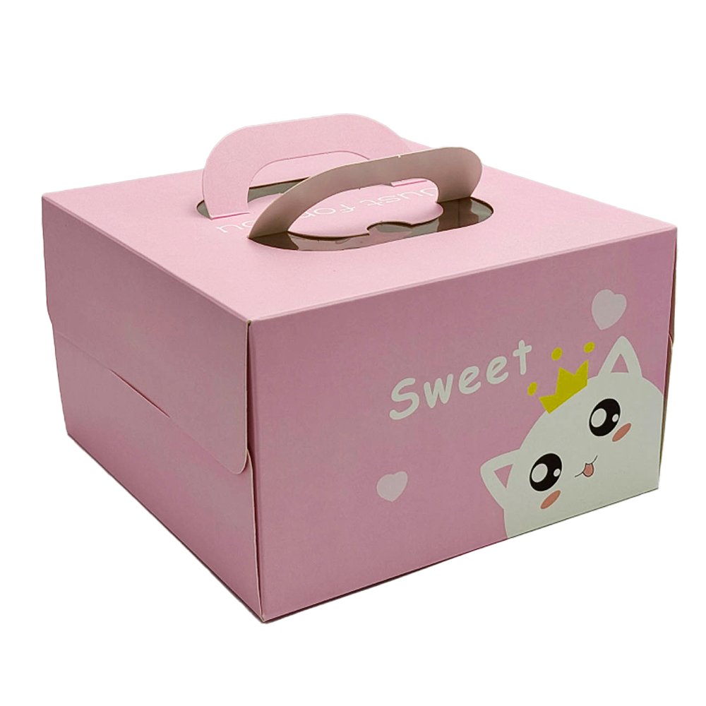 25x25x15 Patisserie Square Cake Box - Sweet Cat - TEM IMPORTS™