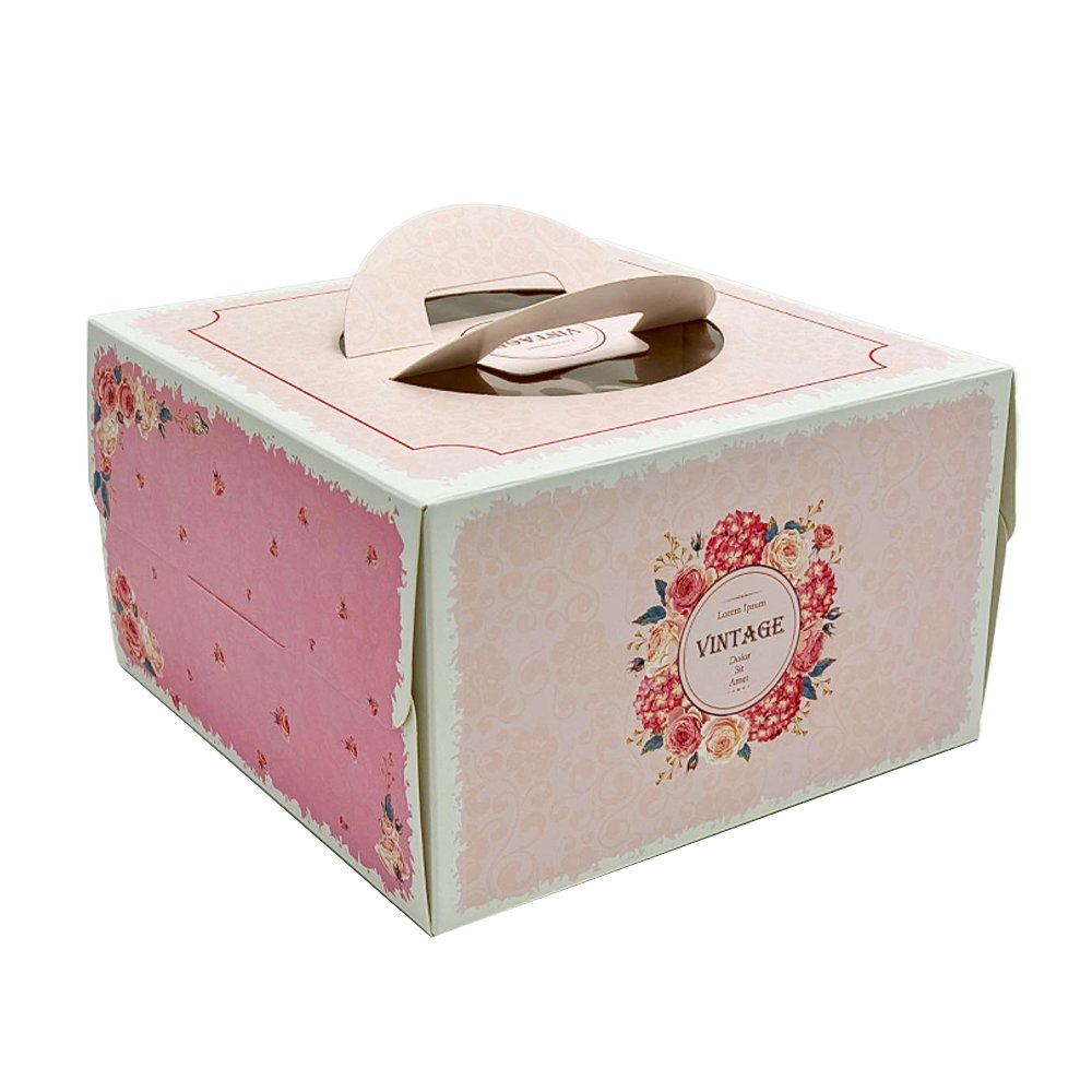 25x25x15 Patisserie Square Cake Box - Vintage - TEM IMPORTS™