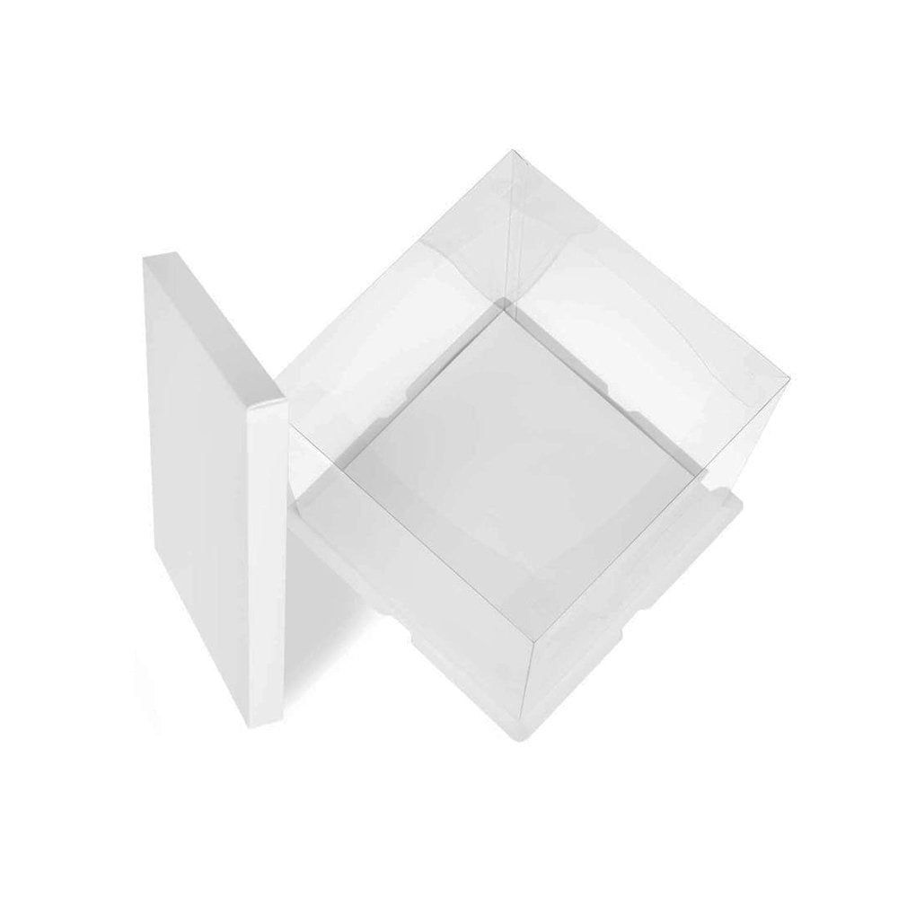 26x26x24 Clear Square Cake Box With Paper Lid - TEM IMPORTS™