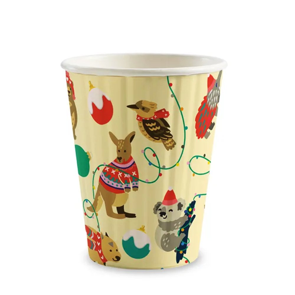 295mL/8oz (80mm) Christmas Double Wall BioCup - 1000/CTN - TEM IMPORTS™