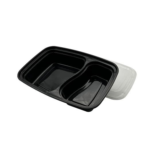 Hộp cơm Bento Takeaway 2 ngăn màu đen có nắp