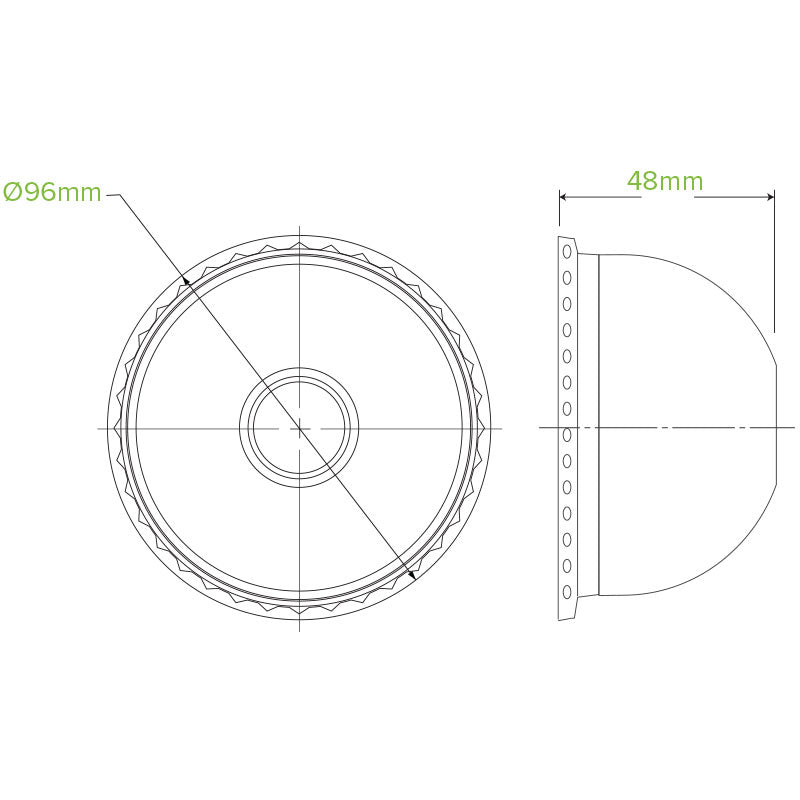 300-700mL (96mm) Dome 22mm Hole Clear BioCup Lid - 1000pcs/ctn - TEM IMPORTS™