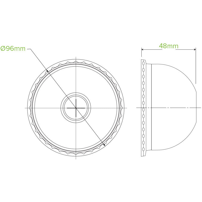 300-700mL (96mm) Dome X-Slot Hole Clear BioCup Lid - 1000pcs/ctn - TEM IMPORTS™