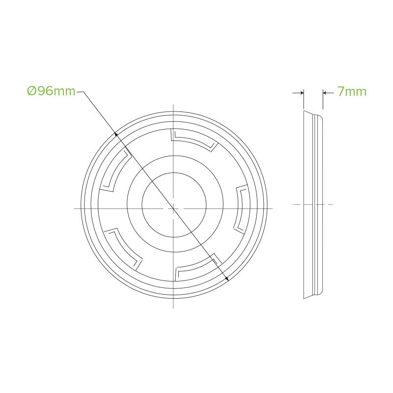 300-700mL (96mm) Flat Clear BioCup Lid - 1000pcs/ctn - TEM IMPORTS™