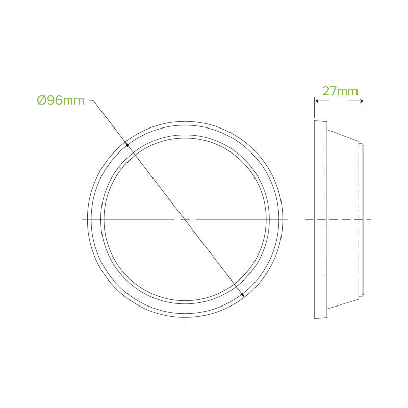 300-700mL (96mm) Raised Flat No Hole Clear BioCup Lid - 1000pcs/ctn - TEM IMPORTS™