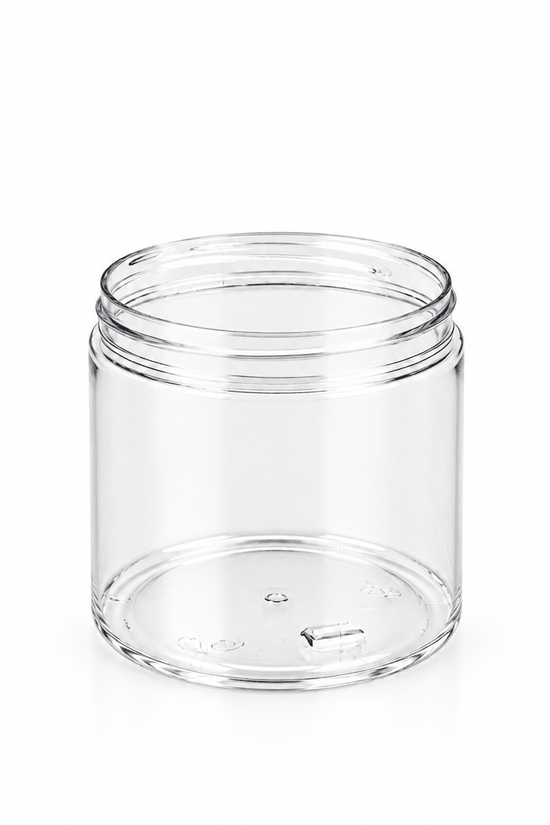 300mL Clear Plastic Jar – 89mm Neck, Straight-Sided with Metal Lid - TEM IMPORTS™