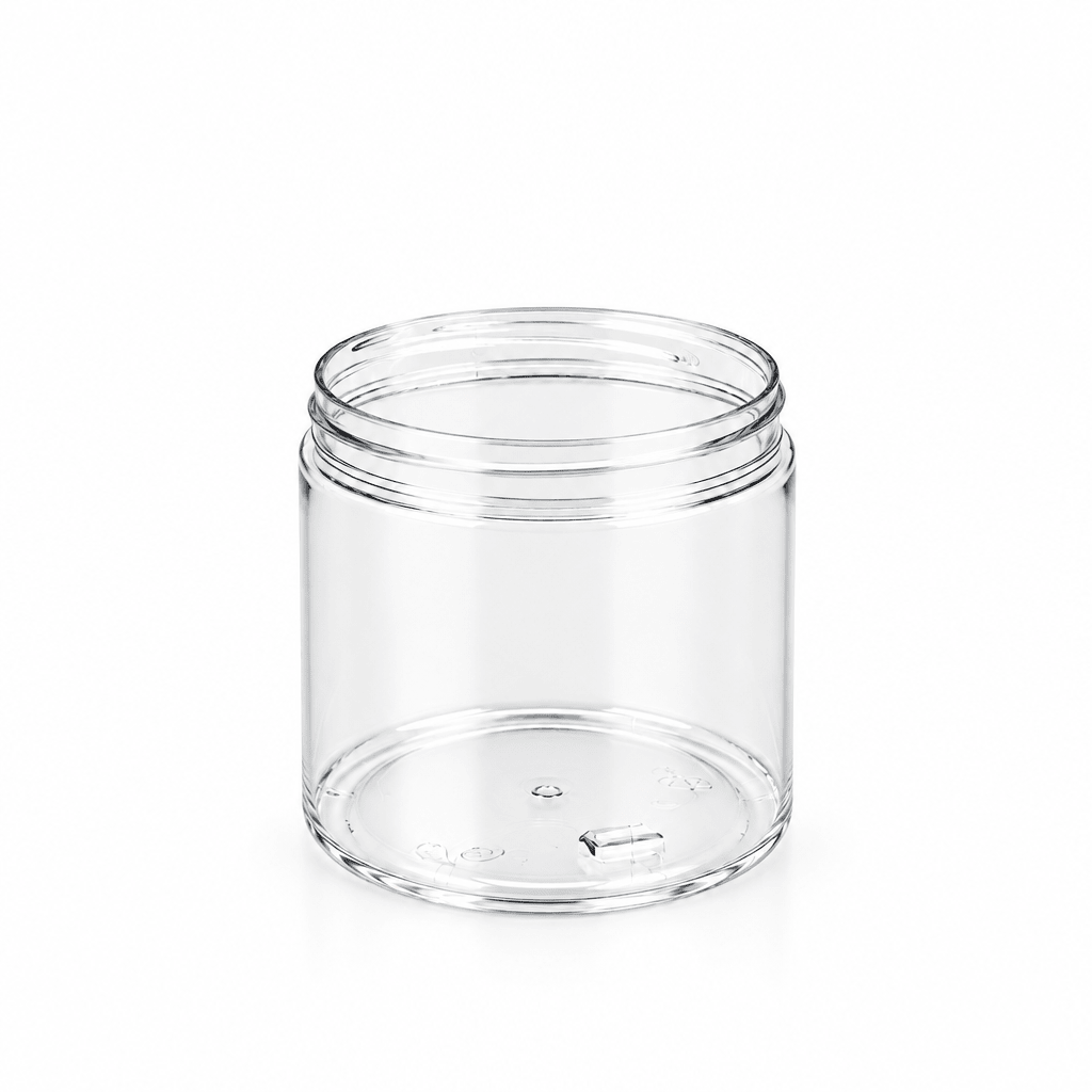 300mL Clear Plastic Jar – 89mm Neck, Straight-Sided with Metal Lid - TEM IMPORTS™