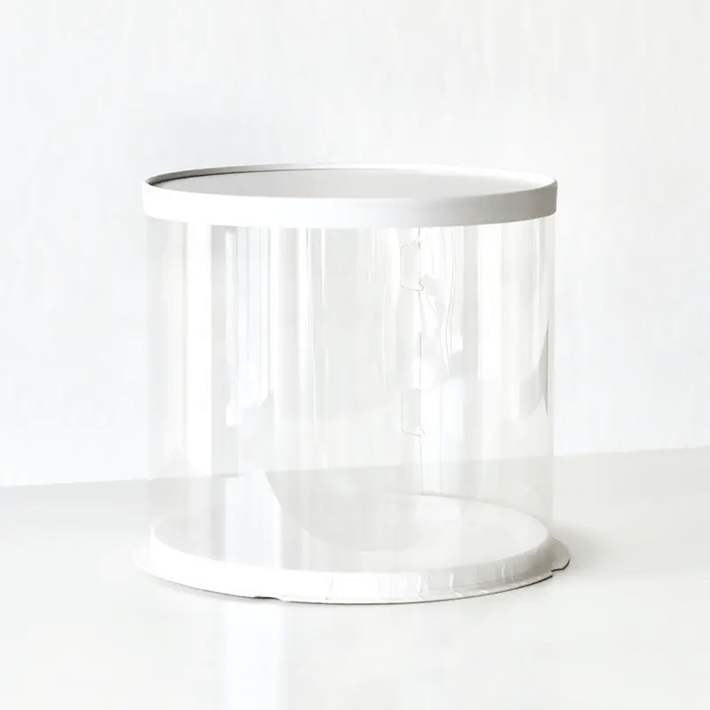 30x25 Round Transparent Box With Paper Lid - TEM IMPORTS™