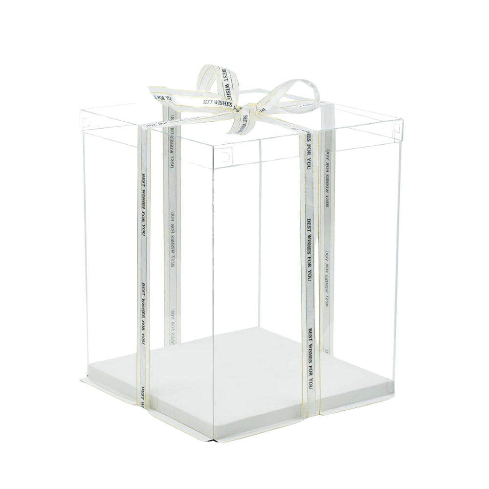 31x31x40 Transparent Square Box With Clear Lid - TEM IMPORTS™