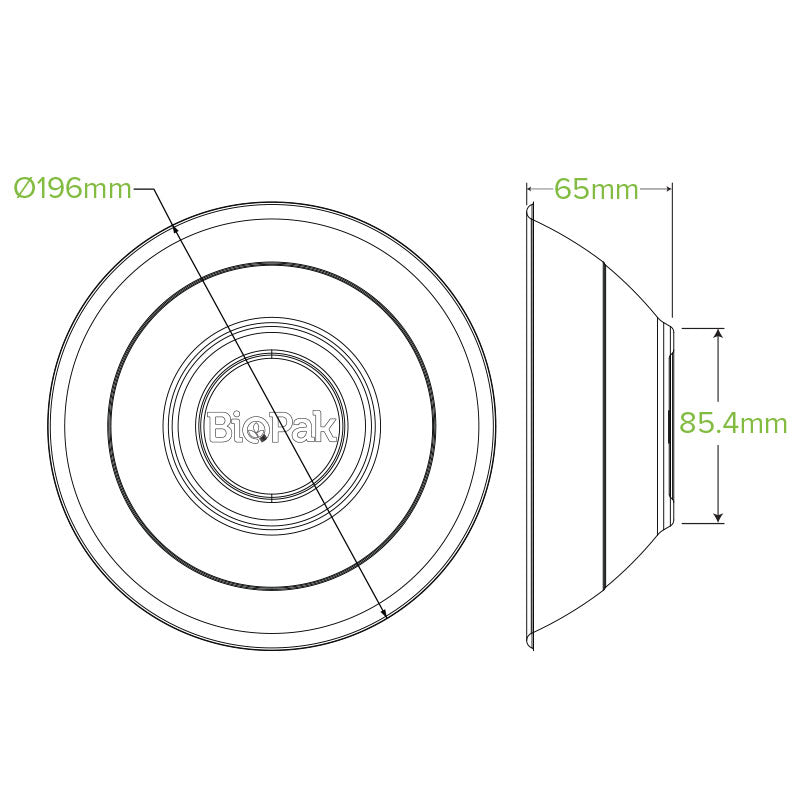32oz/940mL White Plant Fibre BioBowl - 400pcs/Ctn - TEM IMPORTS™