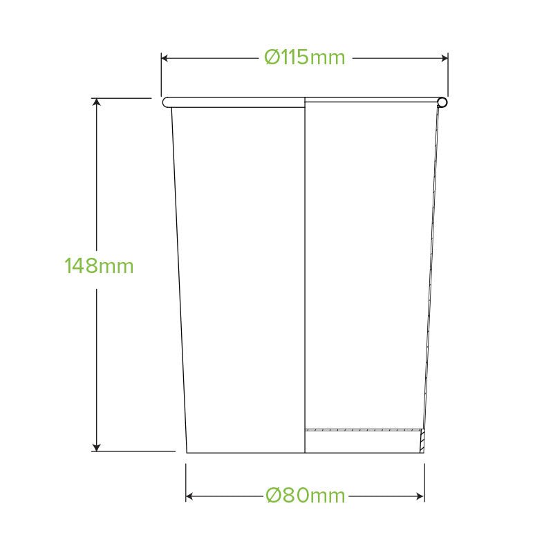 32oz/950mL Kraft Paper BioBowl - 500pcs/Ctn - TEM IMPORTS™