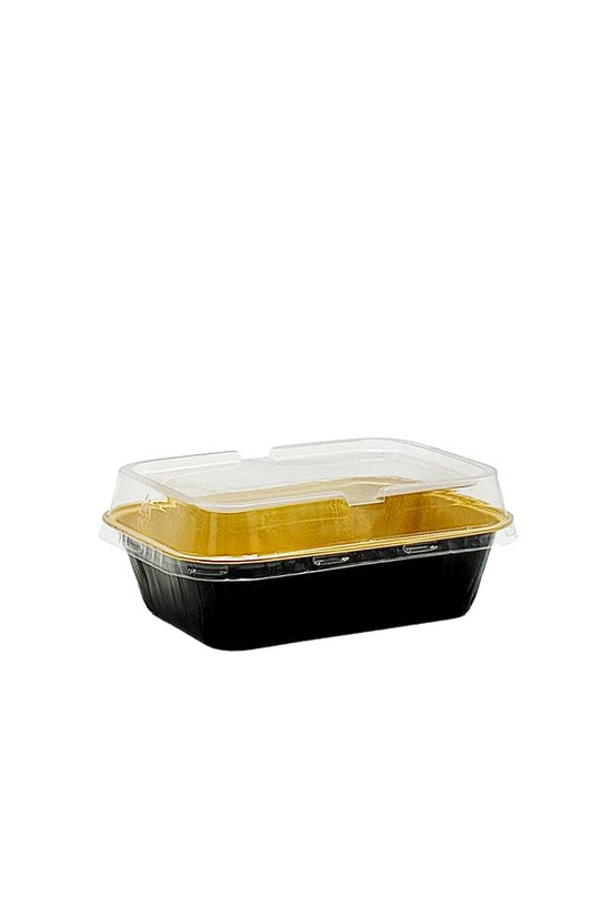 330mL Black & Gold Rectangular Aluminium Foil Cake Tin - TEM IMPORTS™